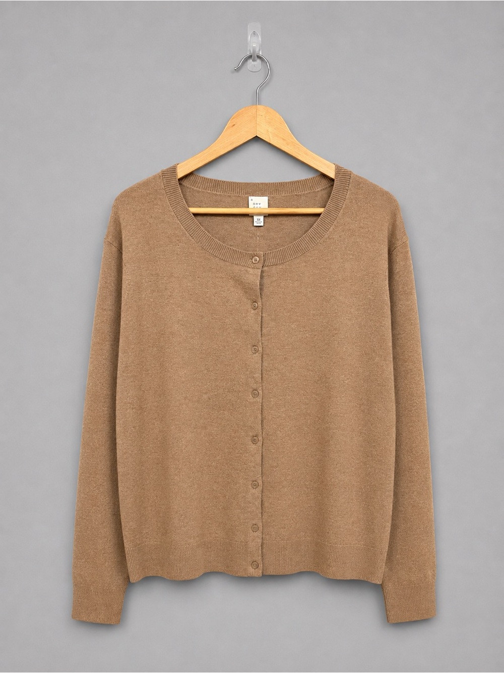 A New Day Camel Cashmere-Like Button Front Cardigan Sweater 3X NWT - Picture 2 of 7